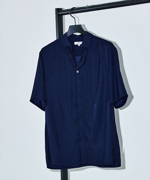 5351POUR LES HOMMES/5351プール・オム スキッパー 半袖 シャツ【予約】 ネイビー 48 5351POUR LES HOMMES/5351プール・オム スキッパー 半袖 シャツ【予約】 ネイビー 48