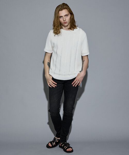 5351POUR LES HOMMES / 5351プール・オム ニット・セーター | 【25S/S】スレッド クルーネック 半袖ニット | 詳細2