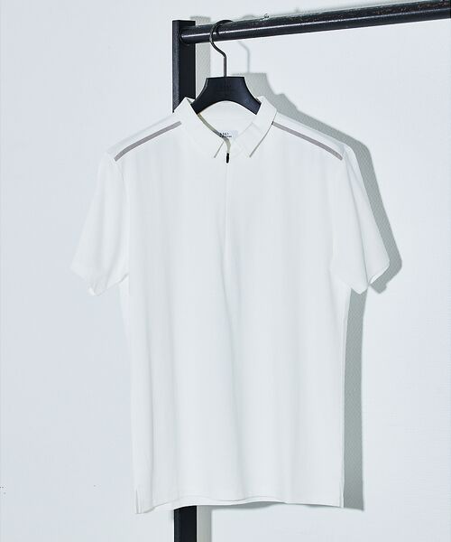 5351POUR LES HOMMES / 5351プール・オム ポロシャツ | スリットジップ ポロシャツ(ホワイト)