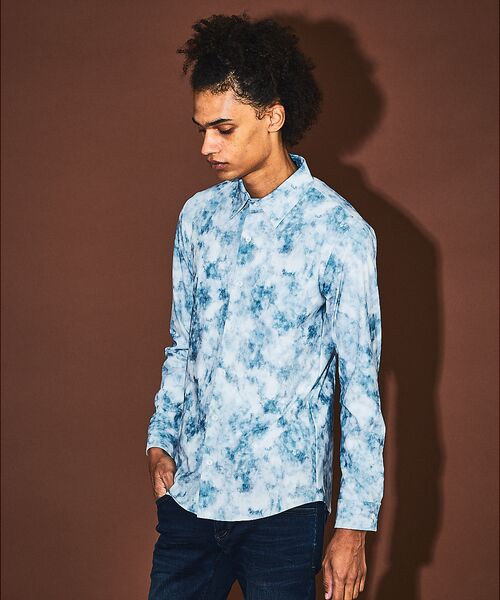 5351POUR LES HOMMES / 5351プール・オム シャツ・ブラウス | クラウドプリント ストレッチ ジャージー シャツ | 詳細4