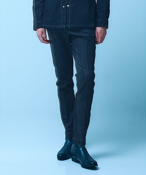 5351POUR LES HOMMES/5351プール・オム 【セットアップ対応 / ストレッチ】テーパード スラックス デニム インディゴ 46 5351POUR LES HOMMES/5351プール・オム 【セットアップ対応 / ストレッチ】テーパード スラックス デニム インディゴ 46