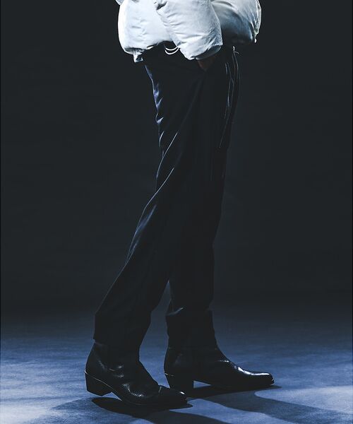 5351POUR LES HOMMES / 5351プール・オム パンツ | 【ストレッチ / ベルトレス】 スリムテーパード シェフパンツ(ブラック)