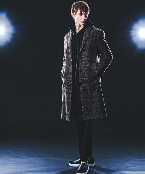 5351POUR LES HOMMES / 5351プール・オム アウター | 【25A/W】尾州産 ピークドラペル アニマル柄 チェスターコート | 詳細1