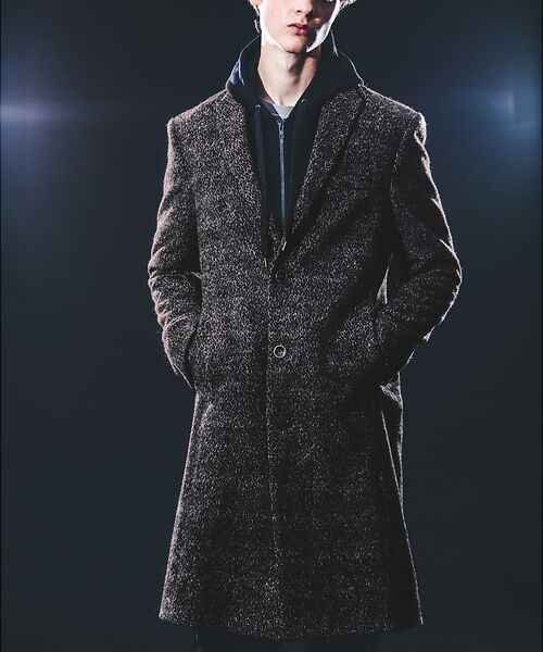 5351POUR LES HOMMES / 5351プール・オム アウター | 【25A/W】尾州産 ピークドラペル アニマル柄 チェスターコート | 詳細15