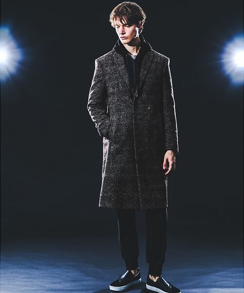 5351POUR LES HOMMES / 5351プール・オム アウター | 【25A/W】尾州産 ピークドラペル アニマル柄 チェスターコート | 詳細16