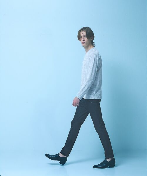 5351POUR LES HOMMES / 5351プール・オム Tシャツ | クラッシュベロア Vネック 長袖Tシャツ | 詳細4