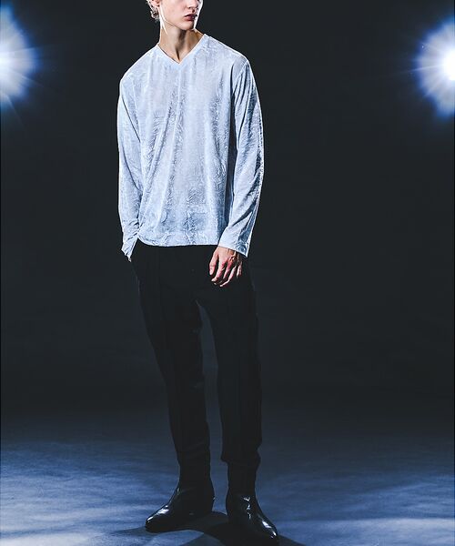 5351POUR LES HOMMES / 5351プール・オム Tシャツ | クラッシュベロア Vネック 長袖Tシャツ | 詳細6