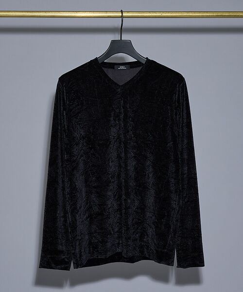 5351POUR LES HOMMES / 5351プール・オム Tシャツ | クラッシュベロア Vネック 長袖Tシャツ | 詳細9