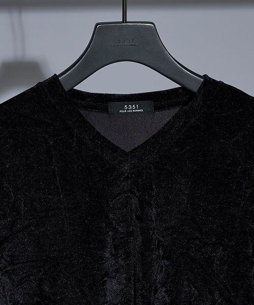 5351POUR LES HOMMES / 5351プール・オム Tシャツ | クラッシュベロア Vネック 長袖Tシャツ | 詳細11