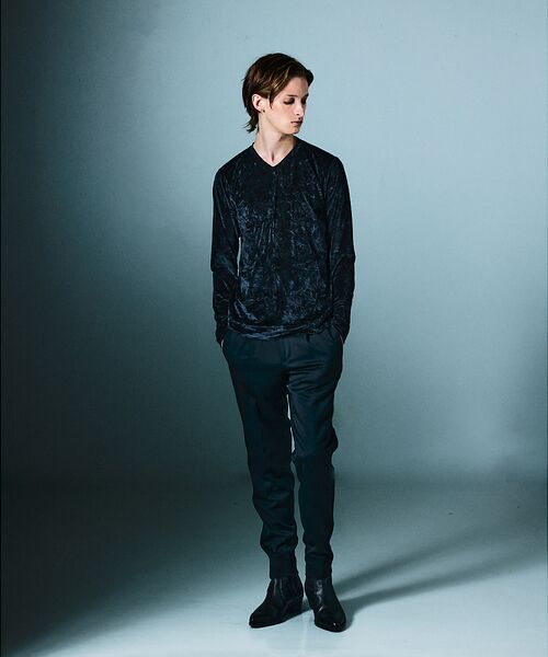 5351POUR LES HOMMES / 5351プール・オム Tシャツ | クラッシュベロア Vネック 長袖Tシャツ | 詳細14