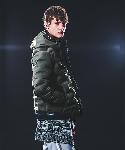 5351POUR LES HOMMES / 5351プール・オム ブルゾン | 【軽量/保温】シームレス パデッド フード ブルゾン(カーキ)