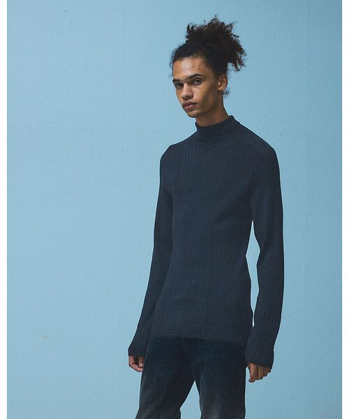 5351POUR LES HOMMES / 5351プール・オム ニット・セーター | 【25AW】ホールガーメント タートルネックニット(ブラック)