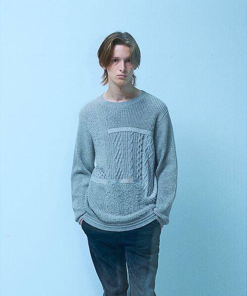 5351POUR LES HOMMES / 5351プール・オム ニット・セーター | コンビネーション クルーネックニット | 詳細2