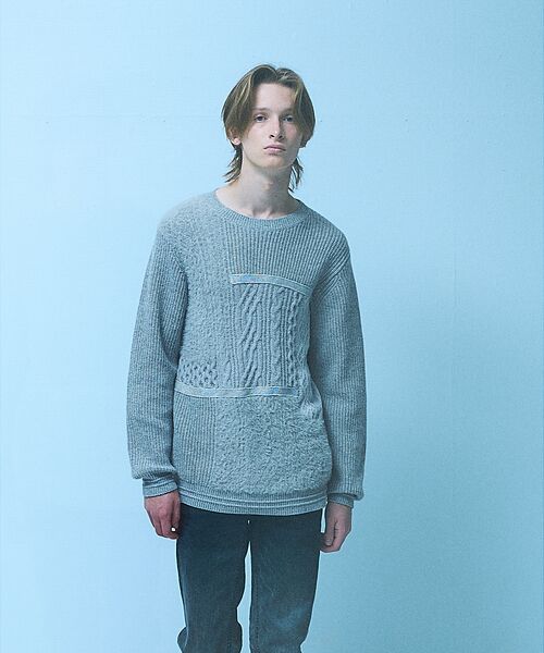 5351POUR LES HOMMES / 5351プール・オム ニット・セーター | コンビネーション クルーネックニット | 詳細3