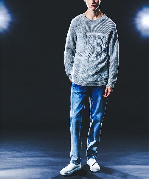 5351POUR LES HOMMES / 5351プール・オム ニット・セーター | コンビネーション クルーネックニット | 詳細7