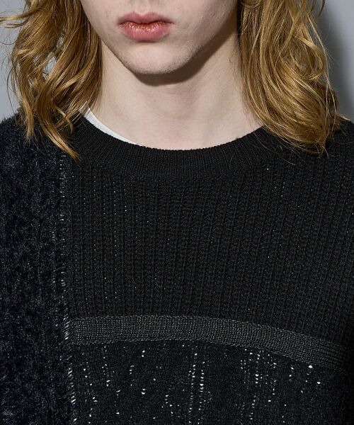 5351POUR LES HOMMES / 5351プール・オム ニット・セーター | コンビネーション クルーネックニット | 詳細12