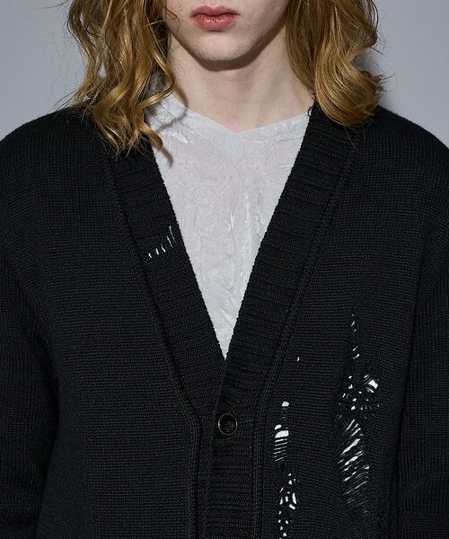 5351POUR LES HOMMES / 5351プール・オム カーディガン・ボレロ | ダメージ ニットカーディガン | 詳細12