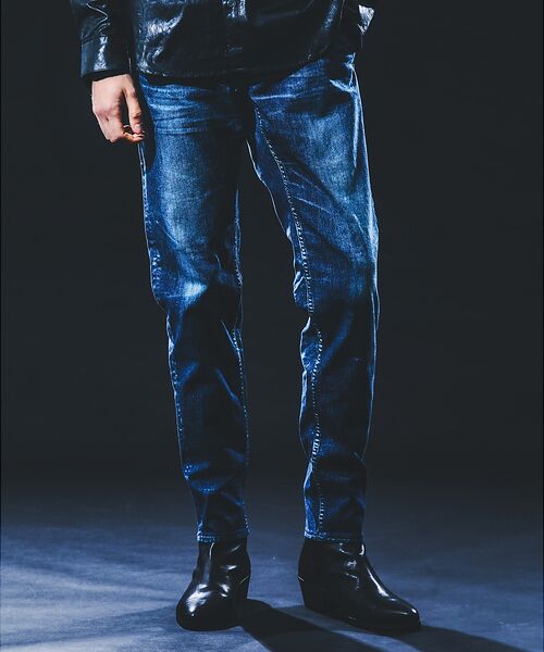 5351POUR LES HOMMES / 5351プール・オム デニムパンツ | 【25A/W】プリント テーパード デニム(インディゴ)