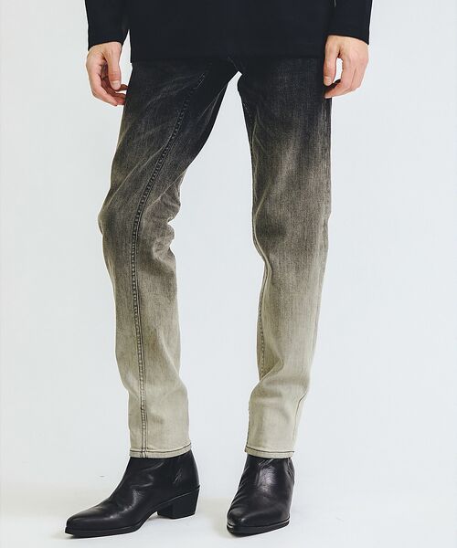 5351POUR LES HOMMES / 5351プール・オム デニムパンツ | 【25A/W】グラデーション テーパード デニム(ブラック)