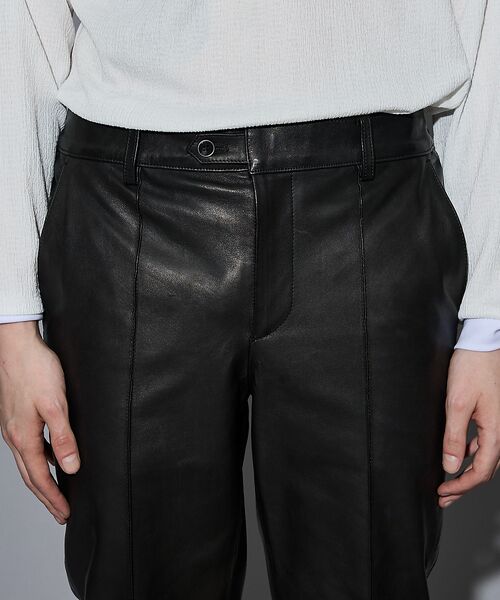 5351POUR LES HOMMES / 5351プール・オム スラックス・ドレスパンツ | 【25AW/セットアップ対応】レザー テーパード スラックスパンツ | 詳細5