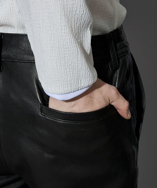 5351POUR LES HOMMES / 5351プール・オム スラックス・ドレスパンツ | 【25AW/セットアップ対応】レザー テーパード スラックスパンツ | 詳細8
