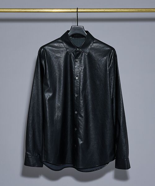 5351POUR LES HOMMES / 5351プール・オム シャツ・ブラウス | エンボスプリント レザータッチ アラベスク柄 長袖シャツ | 詳細2