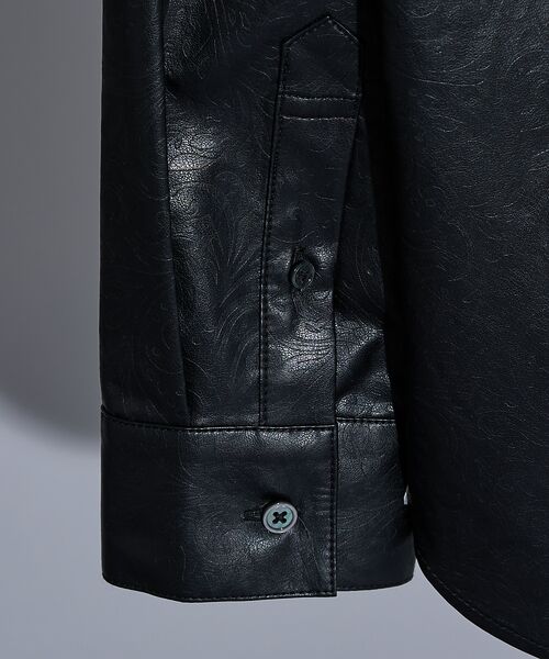 5351POUR LES HOMMES / 5351プール・オム シャツ・ブラウス | エンボスプリント レザータッチ アラベスク柄 長袖シャツ | 詳細6