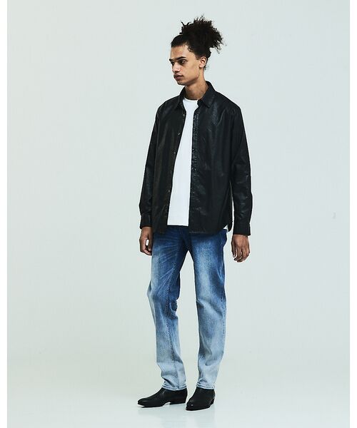 5351POUR LES HOMMES / 5351プール・オム シャツ・ブラウス | エンボスプリント レザータッチ アラベスク柄 長袖シャツ | 詳細9