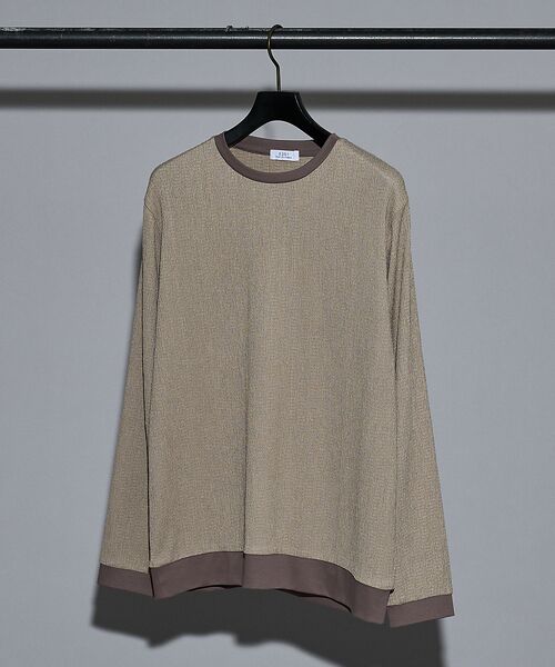5351POUR LES HOMMES/5351プール・オム シャーリング ジャガード 長袖Tシャツ グレージュ 46 5351POUR LES HOMMES/5351プール・オム シャーリング ジャガード 長袖Tシャツ グレージュ 46
