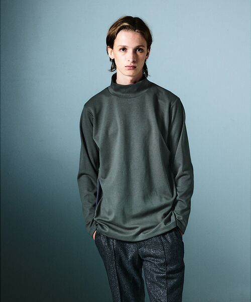 5351POUR LES HOMMES/5351プール・オム サイドライン ハイネック 長袖Tシャツ【予約】 チャコールグレー 46 5351POUR LES HOMMES/5351プール・オム サイドライン ハイネック 長袖Tシャツ【予約】 チャコールグレー 46