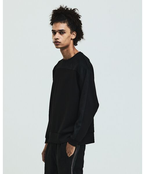 5351POUR LES HOMMES/5351プール・オム コンビネーション スエード 長袖Tシャツ【予約】 ブラック 50 5351POUR LES HOMMES/5351プール・オム コンビネーション スエード 長袖Tシャツ【予約】 ブラック 50