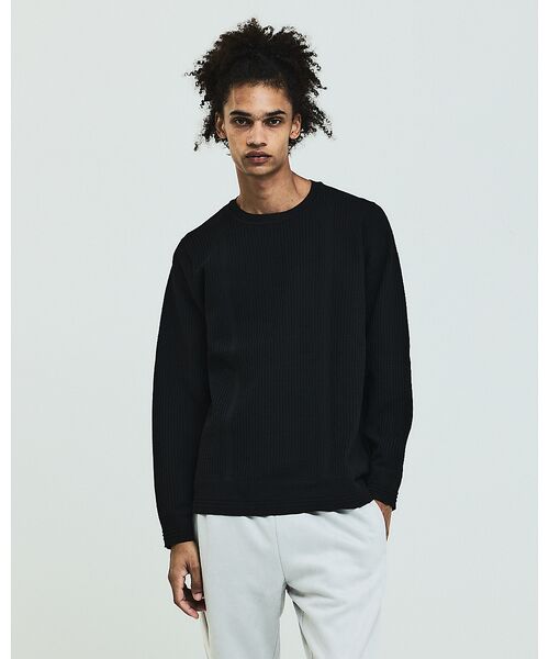 5351POUR LES HOMMES / 5351プール・オム ニット・セーター | 【軽量/ハイストレッチ】サーマル ワッフル 長袖ニット | 詳細1