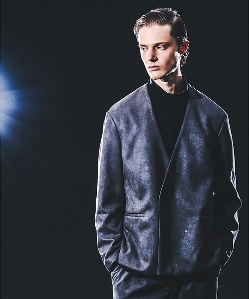 5351POUR LES HOMMES / 5351プール・オム ノーカラージャケット | 【セットアップ対応】ストレッチ スエード ノーカラージャケット | 詳細5