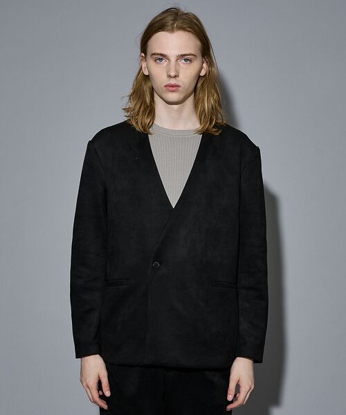 5351POUR LES HOMMES / 5351プール・オム ノーカラージャケット | 【セットアップ対応】ストレッチ スエード ノーカラージャケット | 詳細10