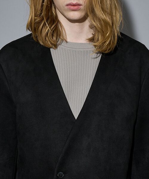 5351POUR LES HOMMES / 5351プール・オム ノーカラージャケット | 【セットアップ対応】ストレッチ スエード ノーカラージャケット | 詳細13