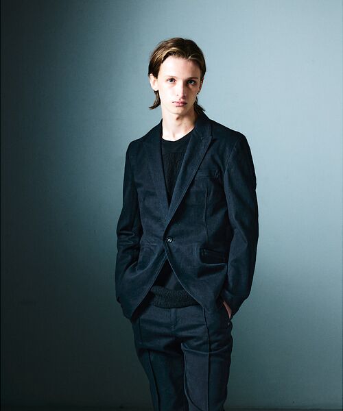 5351POUR LES HOMMES / 5351プール・オム Gジャン・デニムジャケット | 【セットアップ対応 / ストレッチ】ピークラペル デニムジャケット(ブラック)