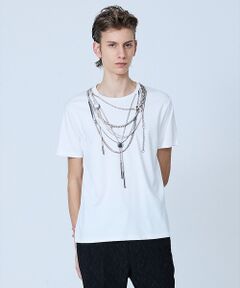 5351POUR LES HOMMES / 5351プール・オム Tシャツ | 【YArKA×5351】ネックレス プリント 半袖 Tシャツ【予約】