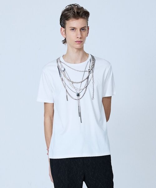 5351POUR LES HOMMES / 5351プール・オム Tシャツ | 【YArKA×5351】ネックレス プリント 半袖 Tシャツ【予約】 | 詳細13