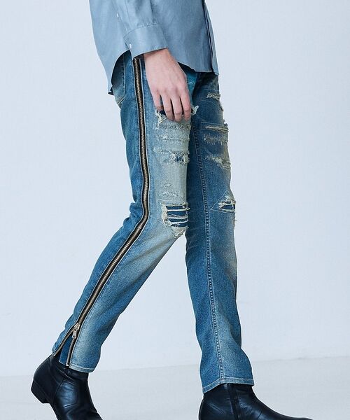5351POUR LES HOMMES / 5351プール・オム デニムパンツ | 【サイドジップ】ダメージ スキニー デニム【予約】 | 詳細2