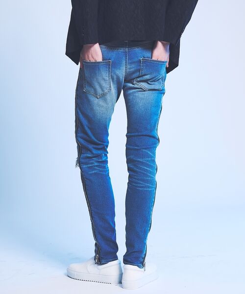 5351POUR LES HOMMES / 5351プール・オム デニムパンツ | 【サイドジップ】ダメージ スキニー デニム | 詳細21