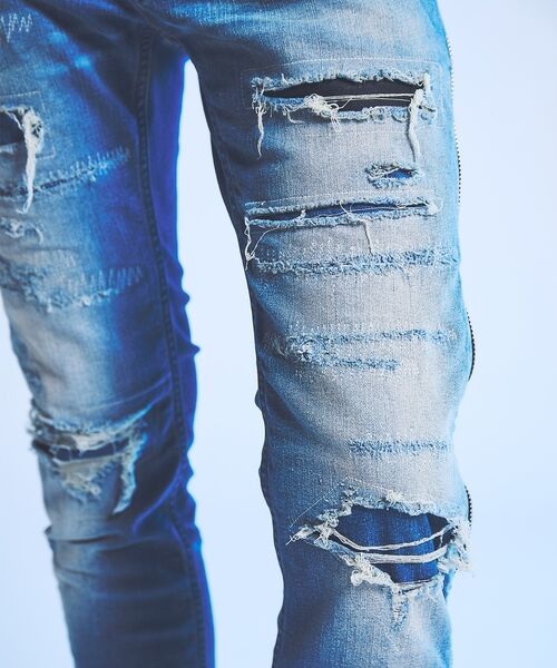 5351POUR LES HOMMES / 5351プール・オム デニムパンツ | 【サイドジップ】ダメージ スキニー デニム | 詳細24