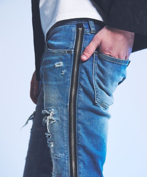 5351POUR LES HOMMES / 5351プール・オム デニムパンツ | 【サイドジップ】ダメージ スキニー デニム | 詳細25