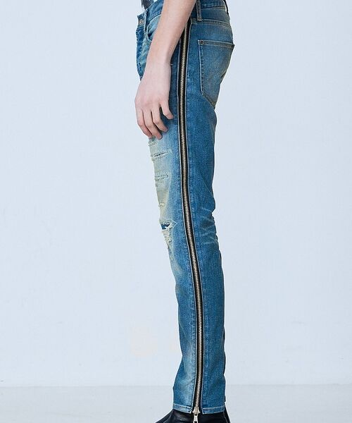 5351POUR LES HOMMES / 5351プール・オム デニムパンツ | 【サイドジップ】ダメージ スキニー デニム【予約】 | 詳細3