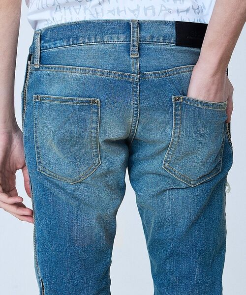 5351POUR LES HOMMES / 5351プール・オム デニムパンツ | 【サイドジップ】ダメージ スキニー デニム【予約】 | 詳細5