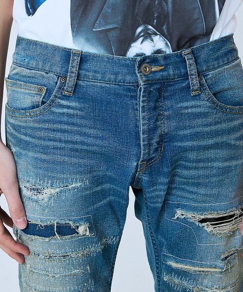 5351POUR LES HOMMES / 5351プール・オム デニムパンツ | 【サイドジップ】ダメージ スキニー デニム【予約】 | 詳細7