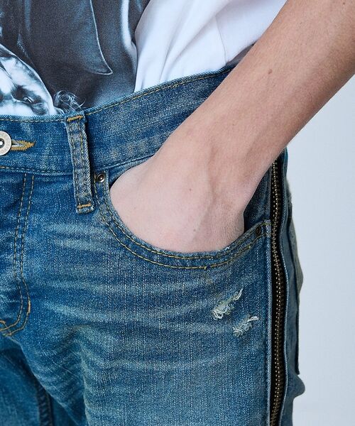 5351POUR LES HOMMES / 5351プール・オム デニムパンツ | 【サイドジップ】ダメージ スキニー デニム【予約】 | 詳細8