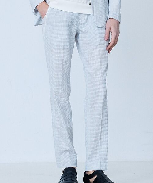 5351POUR LES HOMMES / 5351プール・オム スラックス・ドレスパンツ | 【セットアップ対応】ワッシャー メッシュ スラックス【予約】（ライトグレー）