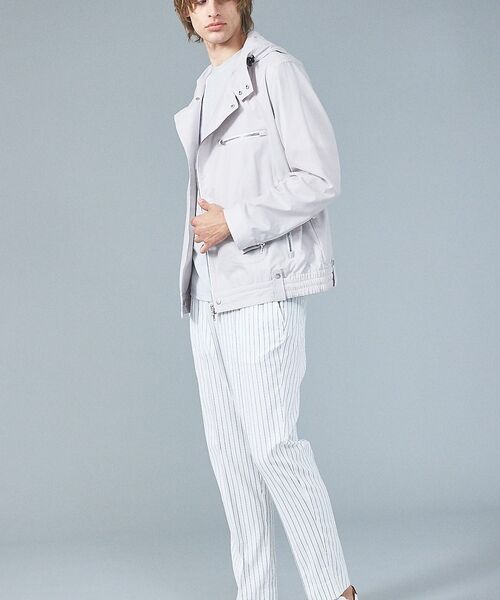 5351POUR LES HOMMES / 5351プール・オム スラックス・ドレスパンツ | 【セットアップ対応】Dot Air サッカーストライプ スラックス【予約】 | 詳細11