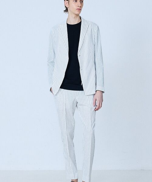 5351POUR LES HOMMES / 5351プール・オム スラックス・ドレスパンツ | 【セットアップ対応】Dot Air サッカーストライプ スラックス【予約】 | 詳細4