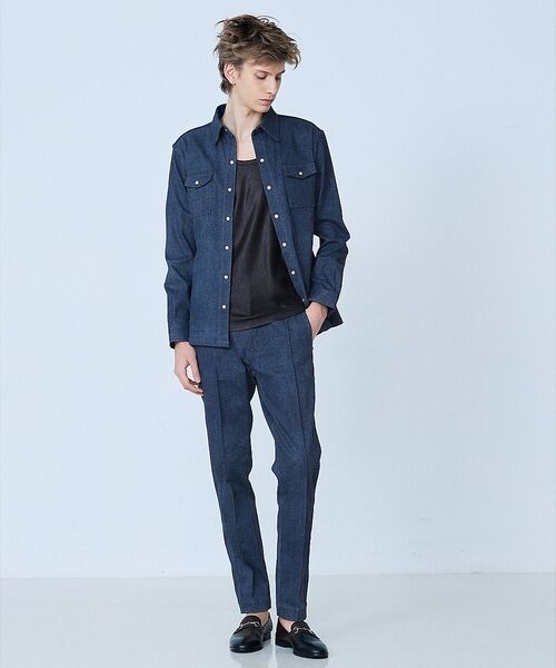 5351POUR LES HOMMES / 5351プール・オム デニムパンツ | 【セットアップ対応】タックテーパード デニム スラックス | 詳細9